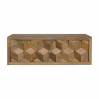 Wall Mounted Cube Carved Bedside