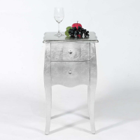 The Alchemist New Silver Gilt Leaf Bedside Table 2 Drawer
