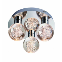Trendy Chrome Plated Warm White Clear Shades 3 Ceiling And Wall Light 13 x 22cm