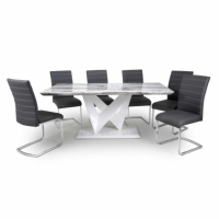 Saturn Large and 6 Callisto Black Dining Set