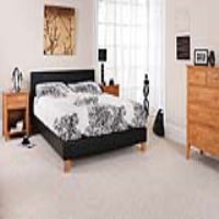 Tivoli 135cm Double 4ft6in Black Faux Leather Bed Frame Modern Low Foot End