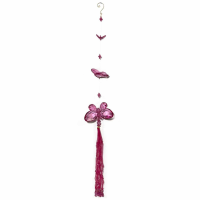 Fuchsia Three Butterfly Chain With Tassels