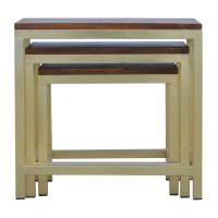 Stool Set Of 3 With Gold Base