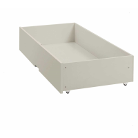 Ashby Soft Grey Painted Solid Wood Underbed Drawer on Wheels 130 x 23cm