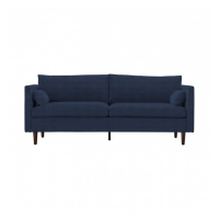 Retro Style Placido Indigo Velvet Fabric Upholstered Living Room 3 Seater Sofa 88x204cm