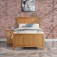 Kelly Traditional Style Natural Solid Oak 150cm 5ft King Size Bed Frame Panel Design