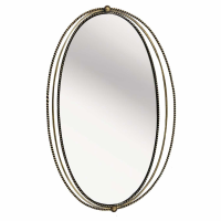 Traditional Carrick Oval Gold Iron Wall Mirror With Fine Rope Detail Frame