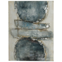 Tigra Grey Blue Hand Painted Canvas
