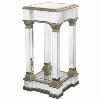 Slim Champagne Gold Mirrored Telephone Lamp Table Plant Stand