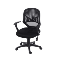 Loft Home Office Chair In Black Mesh Back, Black Fabric Seat And Black Base