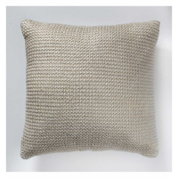 Metallic Knitted Cushion Silver