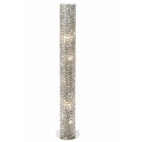 Venus Silver Nickel Iron Column Round Tube Floor Lamp With Inner Chains 152cm Tall