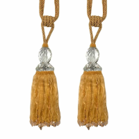 Gold Tassel With Crystal Pair