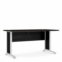 Prima Desk 150 cm in Black woodgrain With White legs