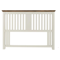 Grey Painted 4ft6 Double Divan Bed Headboard Walnut Top Slatted