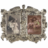 Art Nouveau Silver Double Photo Frame