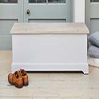 Grey Painted Hallway Bedroom Storage Bench Ottoman Blanket Toy Box Limed Wood Top Lid