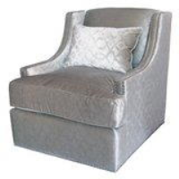 Cream Glamour Lauren Matt Linen Upholstered Swivel Occasional Chair With Button details 90x91x77.5cm