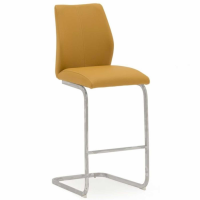 Elis Modern Pumpkin Fabric Kitchen Bar Chair on Cantilever Chrome Leg 109x42x50cm