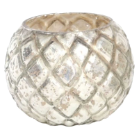 The Noel Collection Silver Small Etched Tealight Holder
