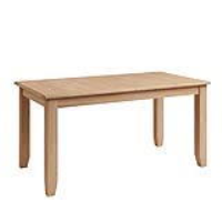 Solid Light Oak 1.6m Large Rectangular Extending Kitchen 6 Seater Dining Table 160 to 200cm