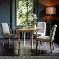 Solid Wood Small 110cm Round Kitchen Dining Room Table French Colonial Parquet Style