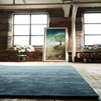Rug Guru Modern Rectangular Viscose Karma Aegean Blue Floor Rug 200x300cm