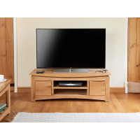 Modern Light Solid Oak Widescreen Television Cabinet