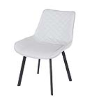 Aspen Grey PU Leather Upholstered Accent Modern Armchair on Black Metal Legs