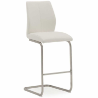 Irma Modern Cantilever Design Kitchen Bar Chair on Steel Leg in White 109.5x42cm