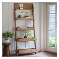 Traditional Recycled Pine Tall Ladder Structured Open Shelf Unit 200x80cm