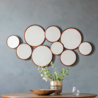 Multi Circle Bubbles Copper Frame Decorative Wall Mirror