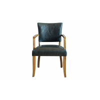 Duke Arm Chair Leather Ink Blue