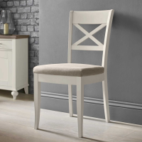 Montreux Soft Grey And Pebble Grey Fabric Cross Back Kitchen Dining Room Chair