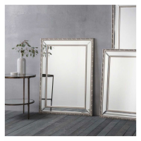 Modern Style Pewter Detailed Edge Large Rectangle Bedroom Wall Mirror 100x80cm