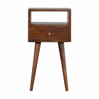 Aesthetic Nordic Styled Brown Finish Bedside Cabinet Comes With 1 drawer 57 x 30cm