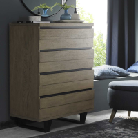 Large Modern Weathered Oak Chest of 4 Drawers 80cm Wide Tivoli Collection