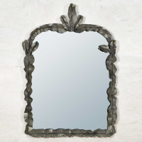 Decorative Leaf Design Metal Framed Wall Mirror