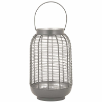 Medium Silver And Grey Glowray Wire Lantern