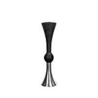 Value 60cm Matte Black And Silver Glass Flute Vase