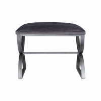 Grey And Silver Ribbed Stool