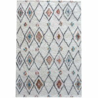 Anrath Table Tufted Ivory And Multi Colour Pattern 160x230cm Wool Rug