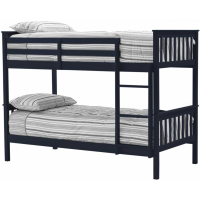 Modern Dark Blue Painted Wooden 3ft Single Kids Bunk Bed