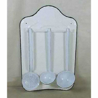 White Enamel Kitchen Utensil Holder
