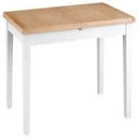 Modern Light Oak White Painted Butterfly Kitchen Extending Dining Table 78 x 160cm