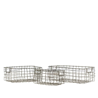Mini Wire Baskets Set of 3 Antique Grey