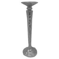Silver Hammered Effect Medium Candle Holder