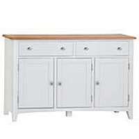 Modern Solid Oak Top White Painted 3 Door 2 Drawer Living Room Sideboard 85 x 130cm