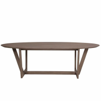 Ovate six seater wooden dining Table
