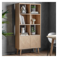 Scandinavian Style Milano Wooden Chevron Inlay 2 Door Living Room Open Display 170 x 80cm